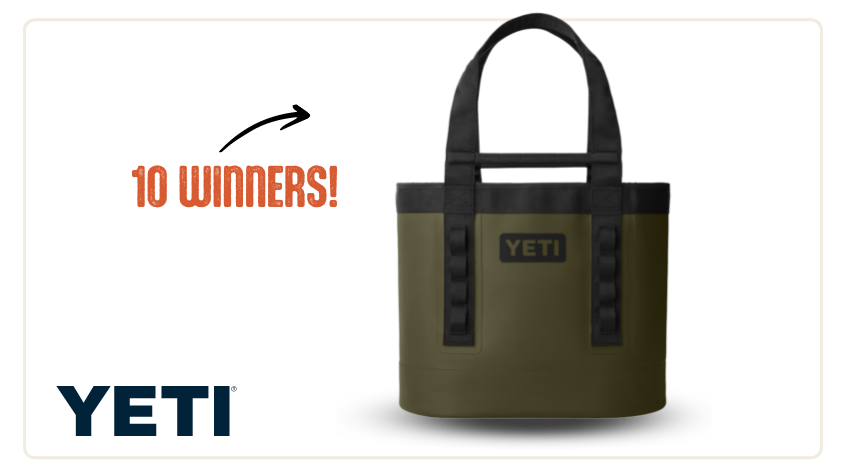 5 winners YETI carryall tote in wetlands brown